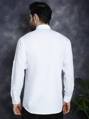 Men's White Solid Short Kurtas ( KO 5037White )