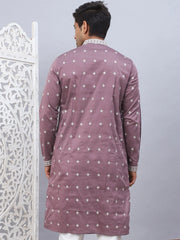 Men's Sequins Embroidered Kurtas-KO-5038Magenta