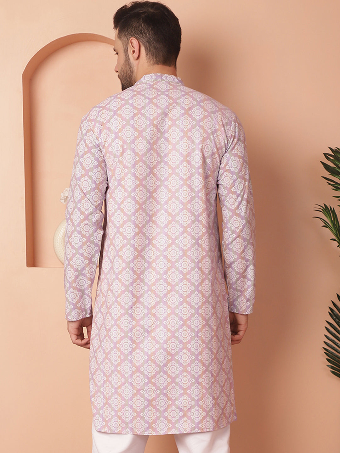 Purple Floral Mens Kurta - Indian Kurta for Men Online