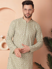 Chikankari Pure Cotton Kurtas-KO-5041Green