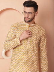 Chikankari Pure Cotton Kurtas-KO-5049Mustard