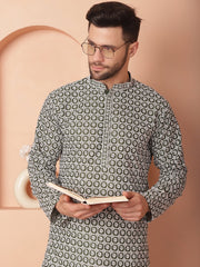Chikankari Pure Cotton Kurtas-KO-5049Olive