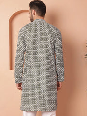 Chikankari Pure Cotton Kurtas-KO-5049Olive