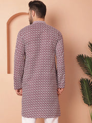 Chikankari Pure Cotton Kurtas-KO-5049Purple