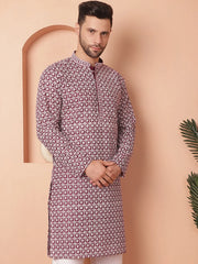 Chikankari Pure Cotton Kurtas-KO-5049Purple