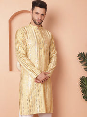 Men's Mirror Work Kurtas-KO-5055Golden