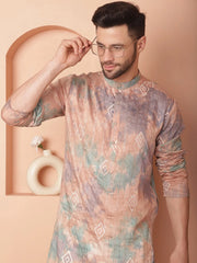 Men's Multi Tei-Dye Printed Kurtas-KO-5058Multi