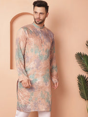Men's Multi Tei-Dye Printed Kurtas-KO-5058Multi