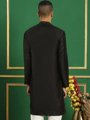 Men's Geometric Printed Kurtas-KO-5059Black