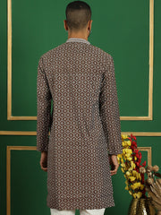 Men Brown Printed Kurtas ( KO 5060 Brown ) [FF] [I-1-4 & C5 D4]
