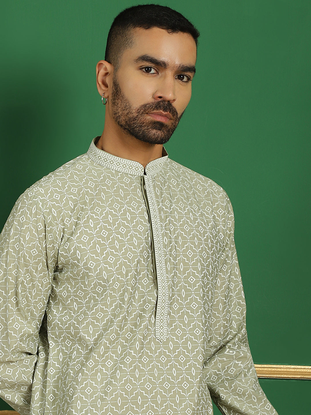 Stylish Blue Embroidered Mens Kurta - Indian Kurta for Men