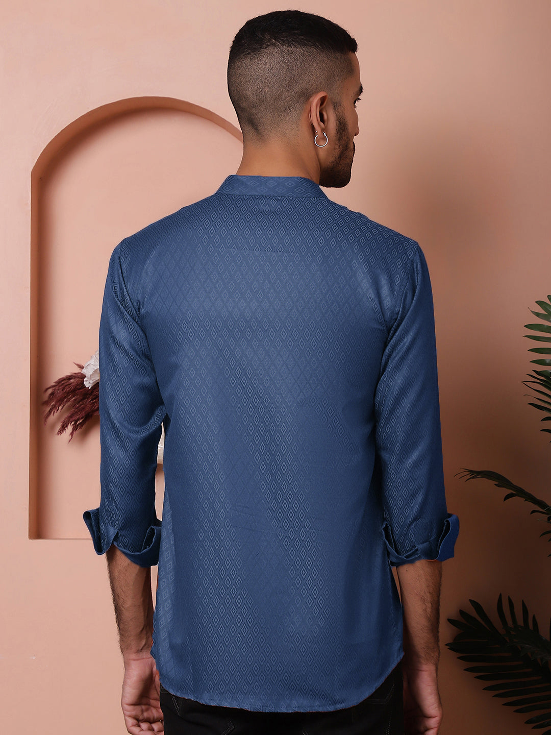 DesiQlo Men Woven Design Kurta Only - Blue - KO_5064Navy_S