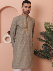 Men's Foil Printed Kurtas-KO-5067Grey