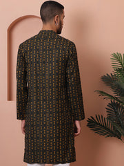 Men Printed Cotton Kurtas-KO-5069Mehndi