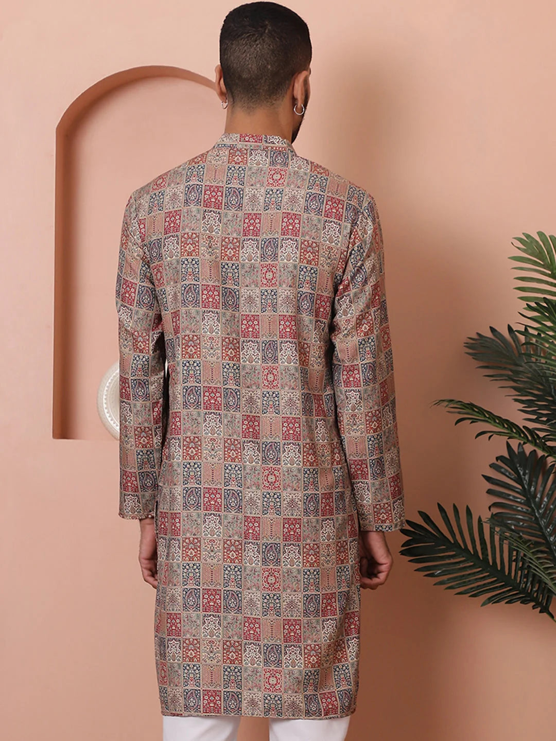 Multi Printed Mens Kurta - Cotton Indian Kurta for Men