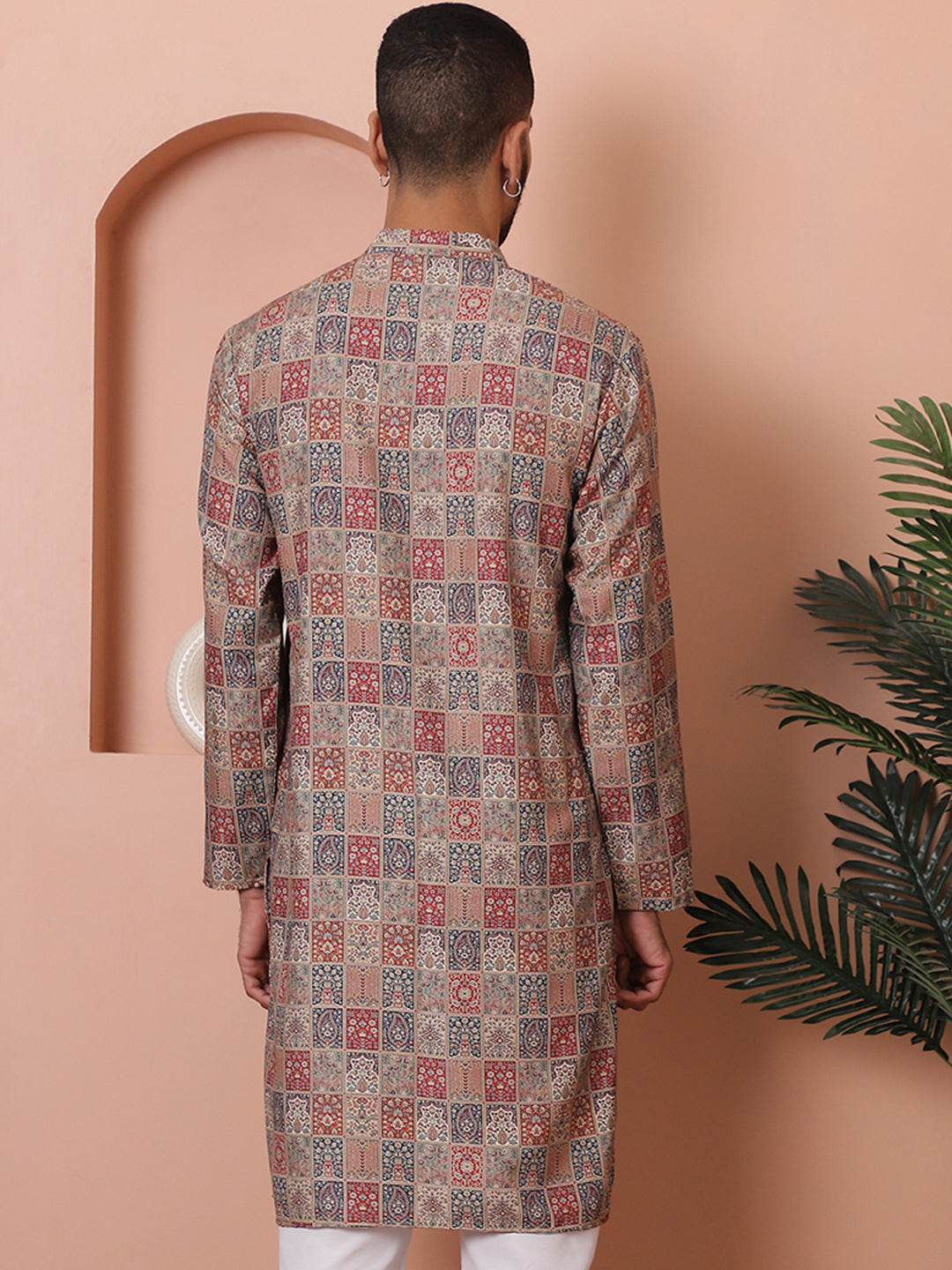 Multi Printed Mens Kurta - Cotton Indian Kurta for Men