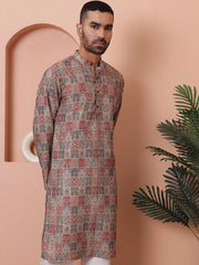 Men Printed Cotton Kurtas-KO-5069Multi