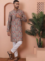 Men Printed Cotton Kurtas-KO-5069Multi