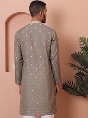 Men's Foil Printed Kurtas-KO-5070Grey