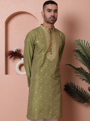 Men's Foil Printed Kurtas-KO-5070Olive