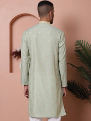 Men's Foil Printed Kurtas-KO-5070Sky