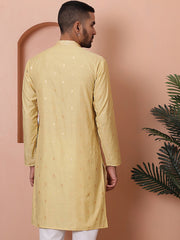 Men's Foil Printed Kurtas-KO-5070Yellow