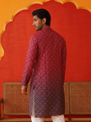 Maroon Ombre Printed Kurtas For Men ( KO 5074Maroon ) [FF] [K-7-12]