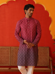 Maroon Ombre Printed Kurtas For Men ( KO 5074Maroon ) [FF] [K-7-12]
