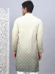 Men's Ombre Pure Cotton Straight Kurta-KO-5074Yellow