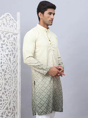 Men's Ombre Pure Cotton Straight Kurta-KO-5074Yellow