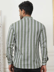Woven Design Cotton Short kurta for Men-KO-5082Olive
