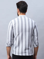 Woven Design Cotton Short kurta for Men-KO-5082White
