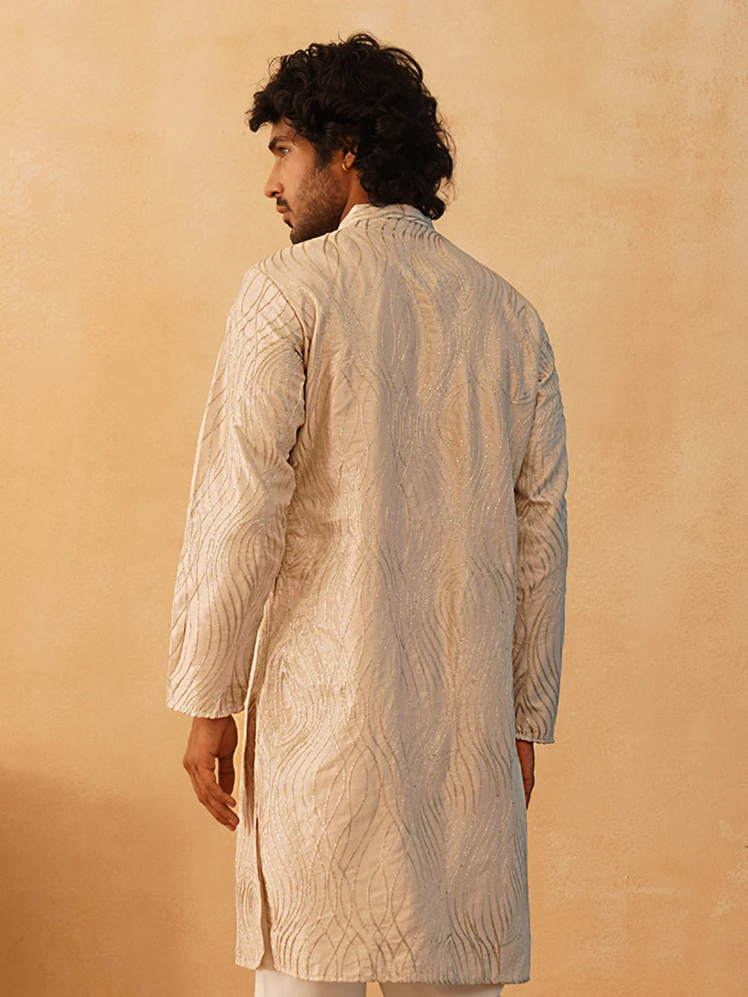 Bronze Embroidered Mens Kurta - Indian Kurta for Men Online