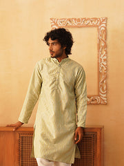 Embroidered Kurta Pyjama for Men.-KO-5083Pista