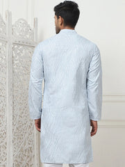 Embroidered Kurta for Men.-KO-5083Sky