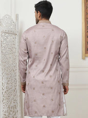 Men's Embroidered & Sequin Kurtas-KO-5084Coral