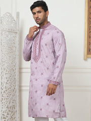Men's Embroidered & Sequin Kurtas-KO-5084Purple