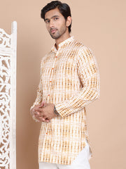 Printed Front Open Kurtas ( KO 5090Mustard ) [FF] [I-1-4]