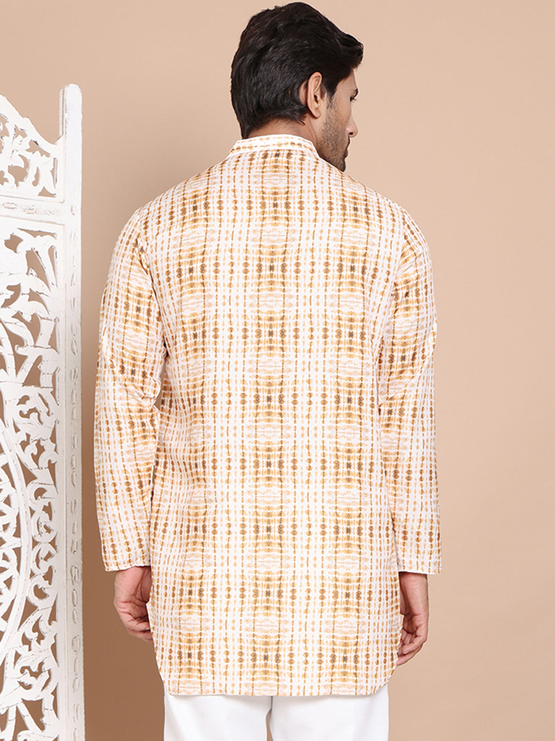 DesiQlo Men Printed Kurta Only - Yellow - KO_5090Mustard_S