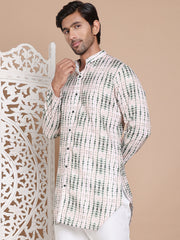 Printed Front Open Kurtas ( KO 5090Olive ) [FF] [I-1-4]