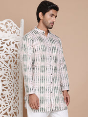Printed Front Open Kurtas ( KO 5090Olive ) [FF] [I-1-4]