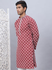 Embroidered & Sequins Kurtas for Men.-KO-5092Maroon
