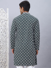 Embroidered & Sequins Kurtas for Men.-KO-5092Olive
