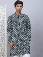 Embroidered & Sequins Kurtas for Men.-KO-5092Olive