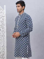 Embroidered & Sequins Kurtas for Men.-KO-5092Peacock