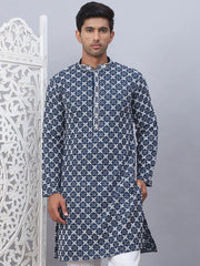 Embroidered & Sequins Kurtas for Men.-KO-5092Peacock