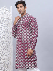 Embroidered & Sequins Kurtas for Men.-KO-5092Purple