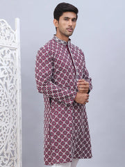 Embroidered & Sequins Kurtas for Men.-KO-5092Purple
