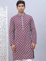 Embroidered & Sequins Kurtas for Men.-KO-5092Purple