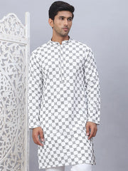 Embroidered & Sequins Kurtas for Men.-KO-5092White